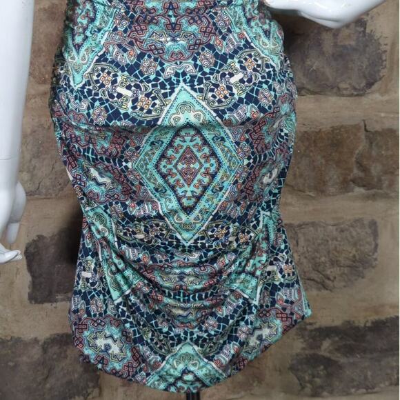 Kut From The Kloth Dress Woman's 4 Dorsey Ruched Knit V-Neck Green Bodycon Knee - Picture 7 of 13